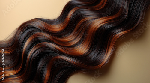 Wavy strand of hair, created using Generative AI technology.