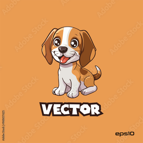 Cute dog sitting logo, vector, mascot, character, cartoon, illustration, eps10