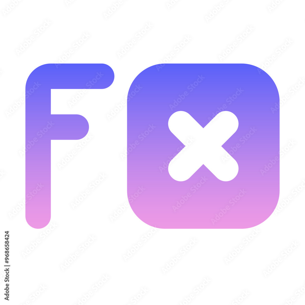 Obraz premium Function Icon Gradient Filled Style