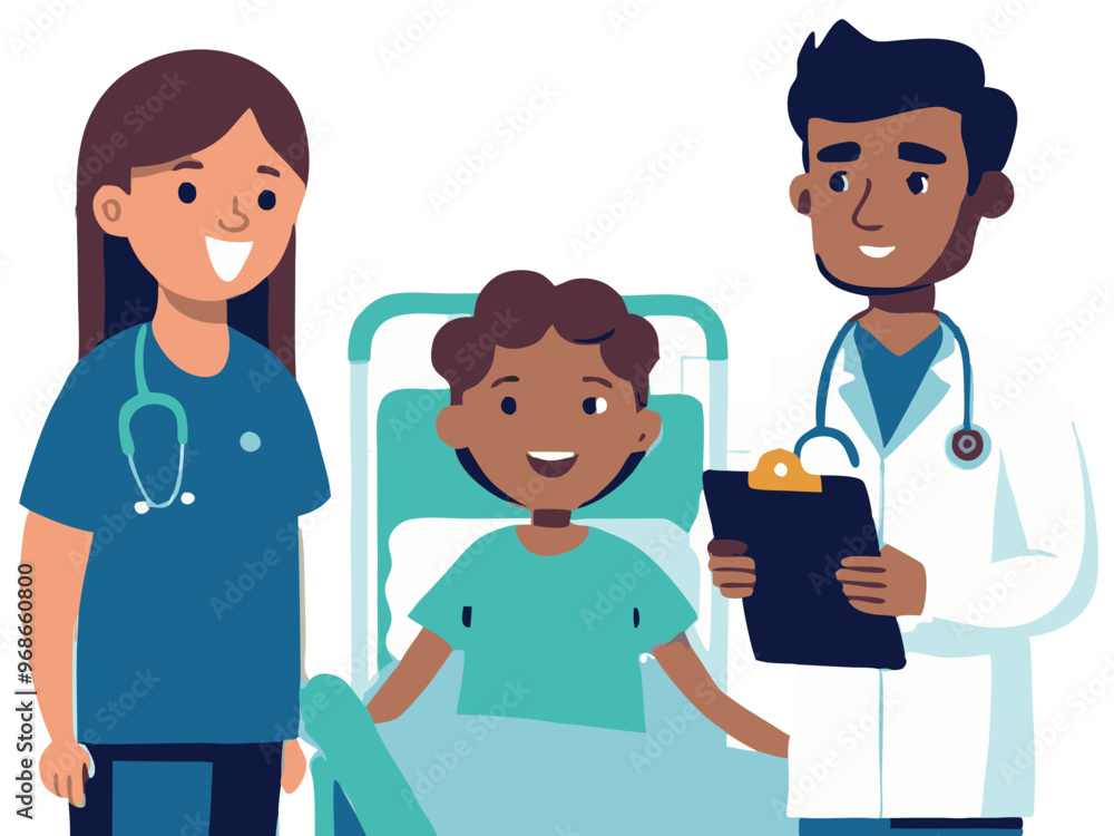 Cartoon illustration of doctor and nurse discussing a patient care plan in a hospital
By Mustafa Cartoon illustration of doctor and nurse discussing a patient care plan in a hospital
By Mustafa