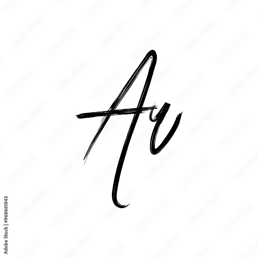 A hand-drawn signature logo design template A hand-drawn signature logo design template
