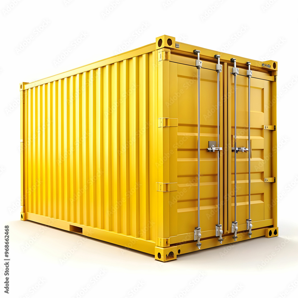 a yellow shipping container on white background a yellow shipping container on white background