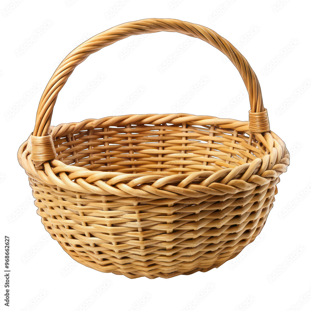 Woven Basket isolated on transparent background Woven Basket isolated on transparent background