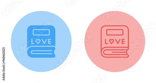 Love story book Vector Icon