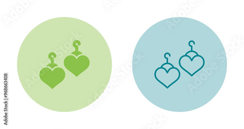 Heart Shaped Earrings Vector Icon