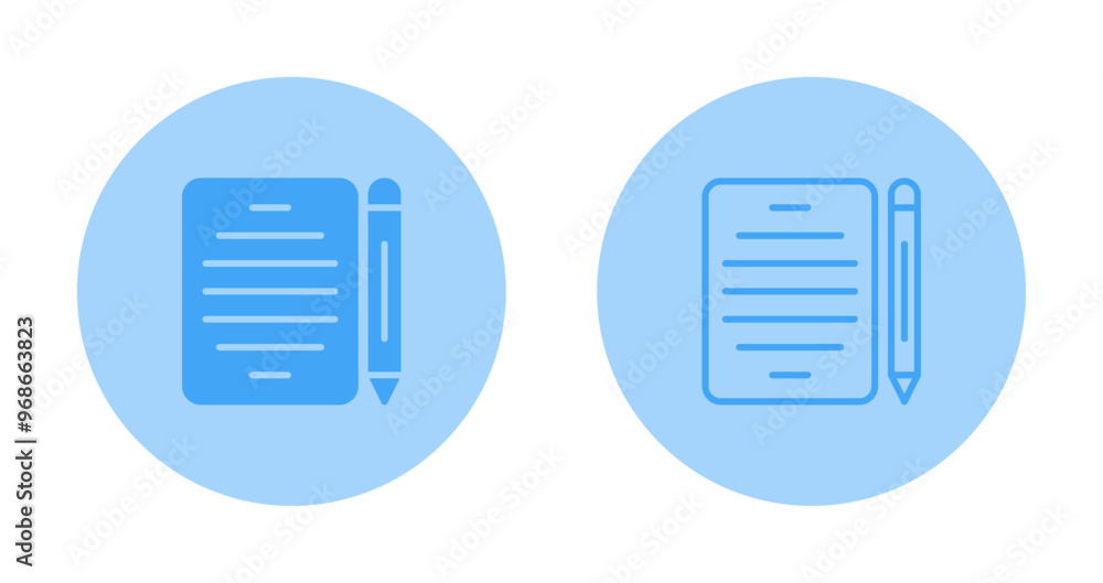 Pencil and paper Vector Icon Pencil and paper Vector Icon