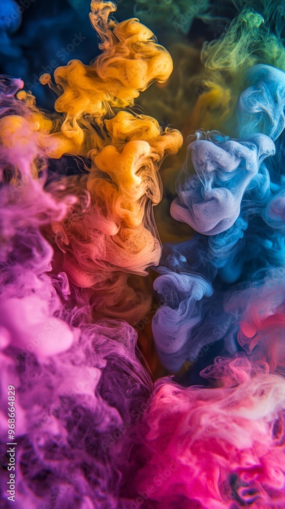 Colorful abstract smoke background, vibrant gradient swirls. Artistic expression and creativity concept Colorful abstract smoke background, vibrant gradient swirls. Artistic expression and creativity concept