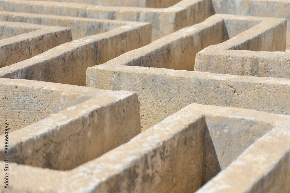 Close-up view of clay labyrinth. Close-up view of clay labyrinth.
