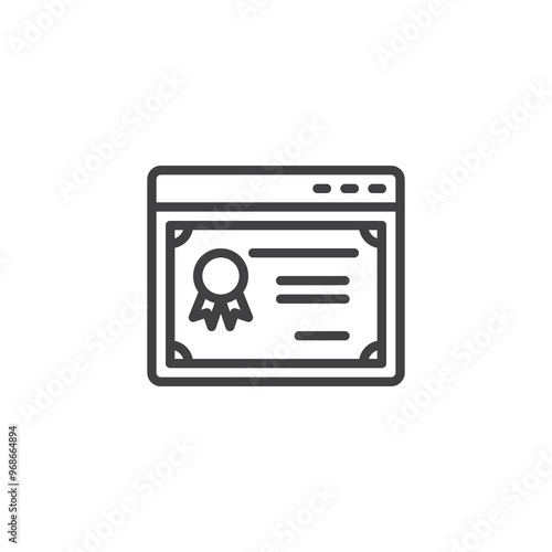 Online Certification line icon