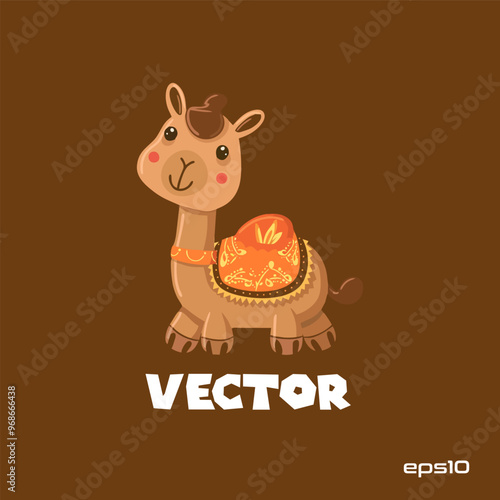 Cute camel logo, vector, mascot, character, cartoon, illustration, eps10