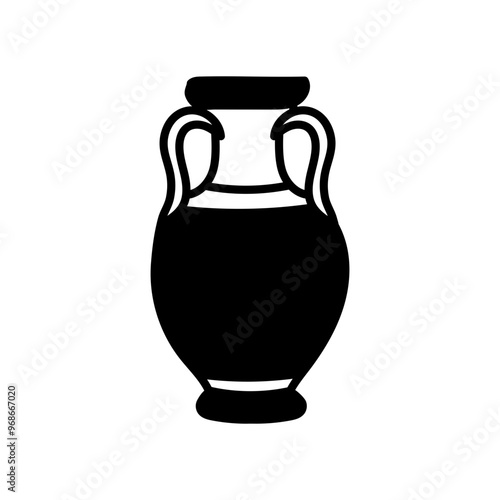 Greek Vase Glyph Icon, Vector illustration