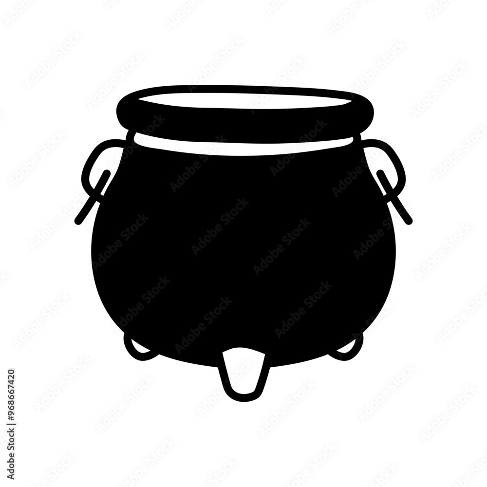 Cauldron Glyph Icon, Vector illustration Cauldron Glyph Icon, Vector illustration