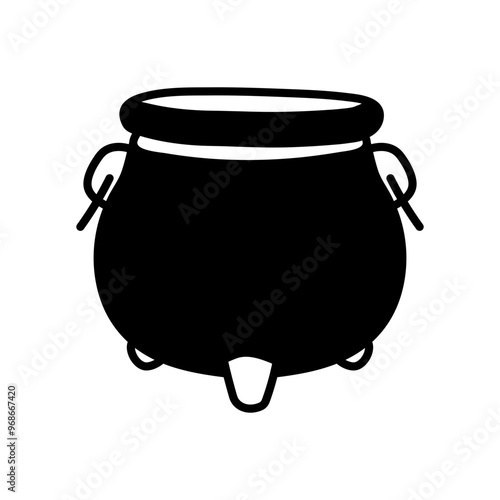 Cauldron Glyph Icon, Vector illustration