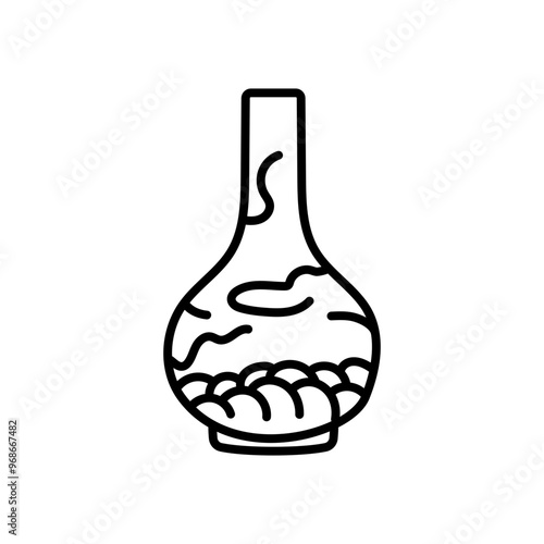 Taiwanese Vase Outline Icon, Vector illustration