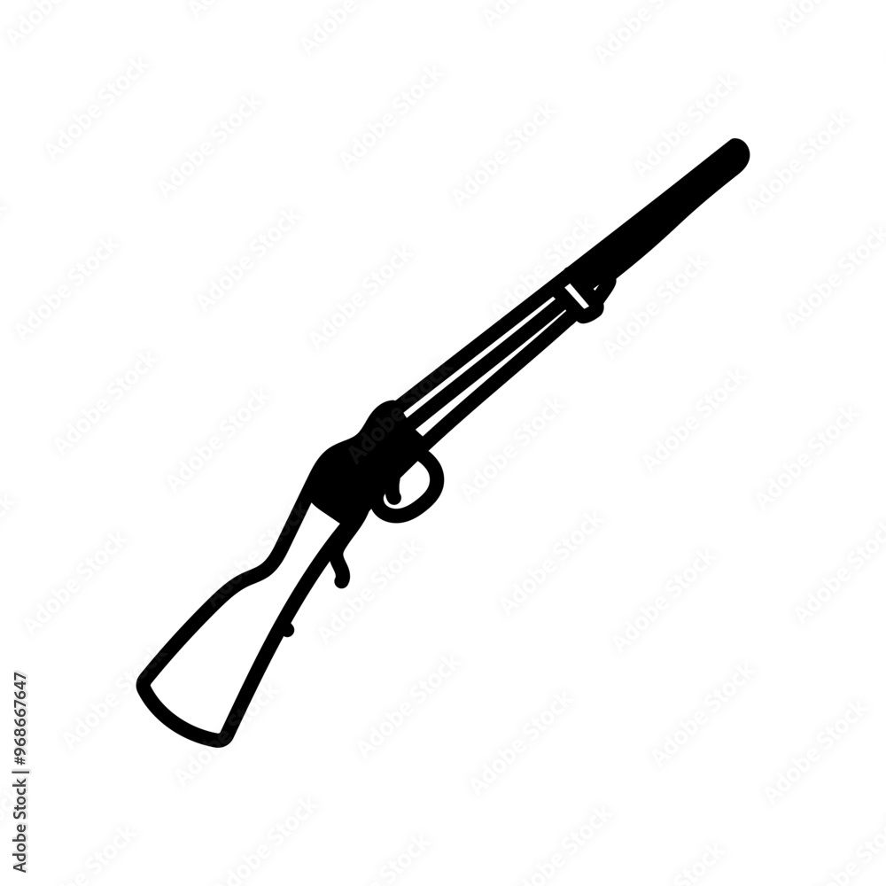 Old Hunting Shotgun Glyph Icon, Vector illustration Old Hunting Shotgun Glyph Icon, Vector illustration