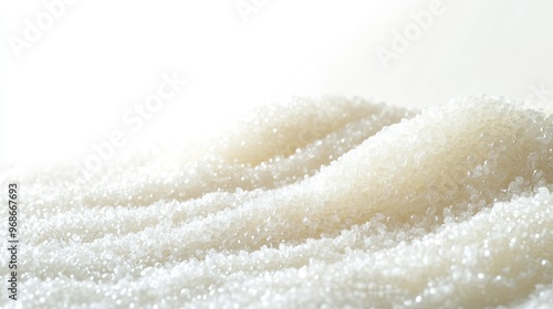 Close-Up of White Granulated Sugar Crystals photo