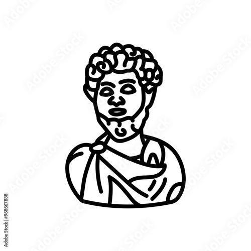 Marcus Aurelius Outline Icon, Vector illustration