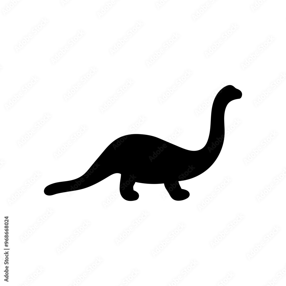 Huge Dinosaur Glyph Icon, Vector illustration Huge Dinosaur Glyph Icon, Vector illustration