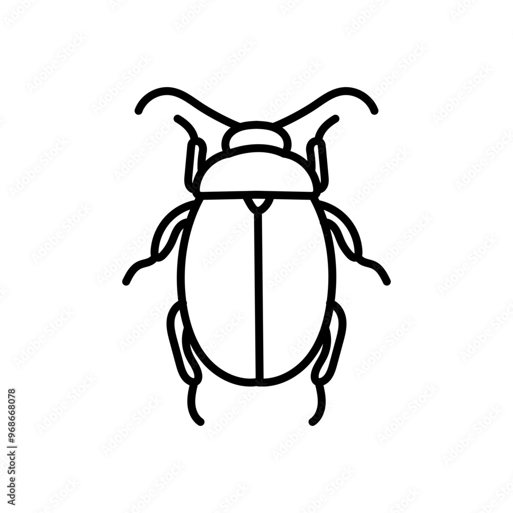 Beetle Chrysolina Outline Icon, Vector illustration Beetle Chrysolina Outline Icon, Vector illustration