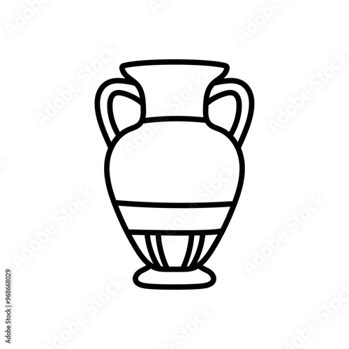 Greek Vase Outline Icon, Vector illustration