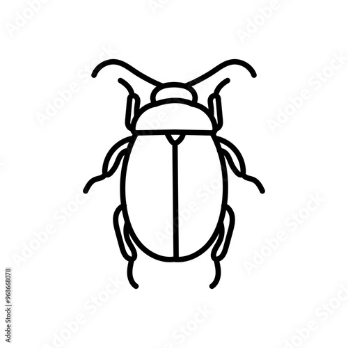 Beetle Chrysolina Outline Icon, Vector illustration