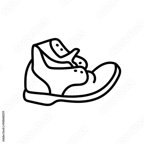 Workers Shoe Outline Icon, Vector illustration