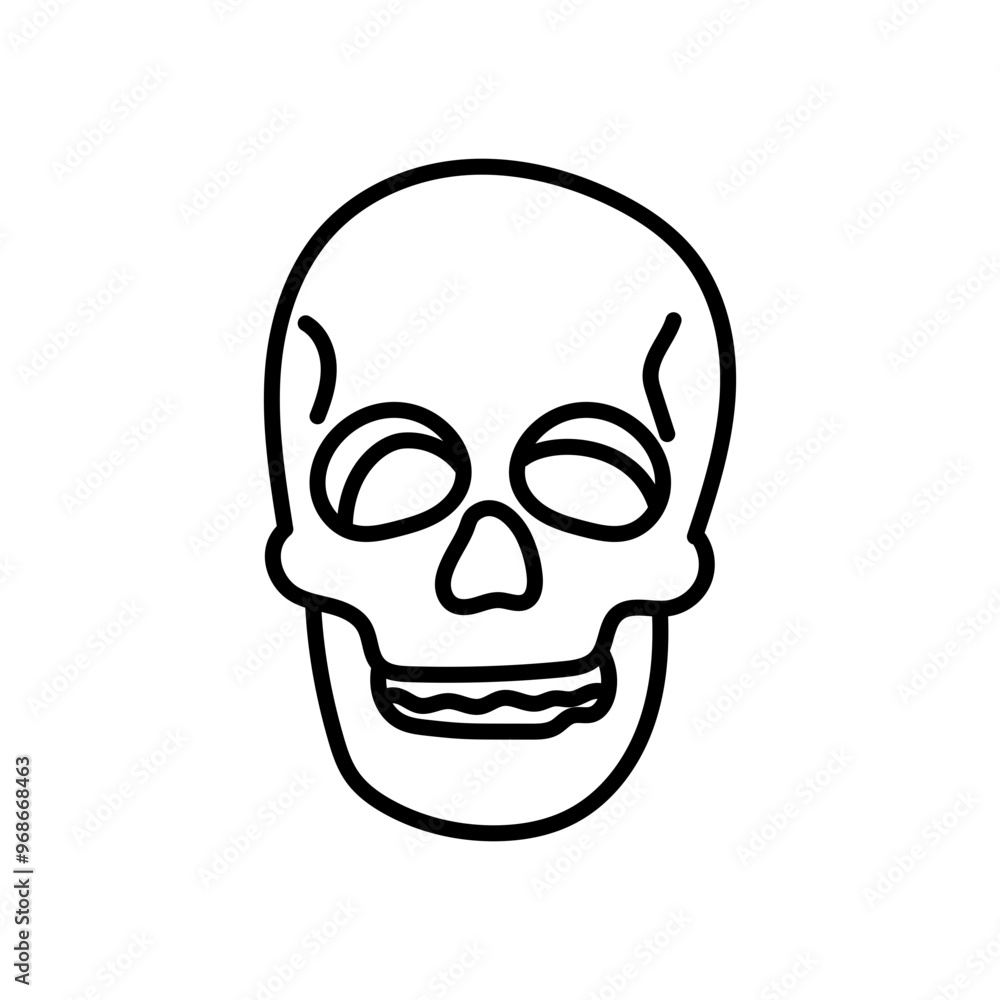 Skull Of Prehistoric Man Outline Icon, Vector illustration Skull Of Prehistoric Man Outline Icon, Vector illustration