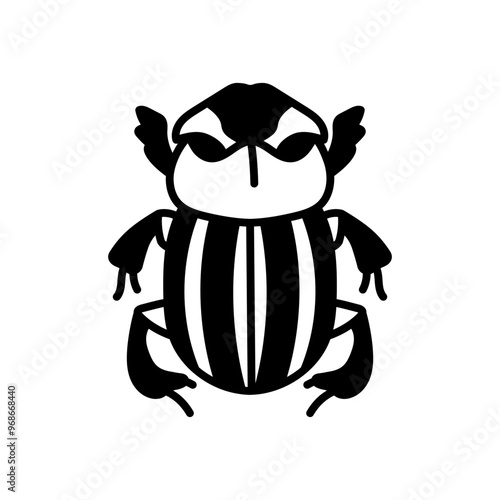 Dung Beetles Glyph Icon, Vector illustration