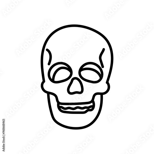 Skull Of Prehistoric Man Outline Icon, Vector illustration