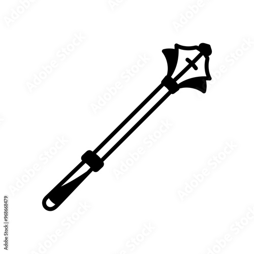 Mace Medieval Glyph Icon, Vector illustration