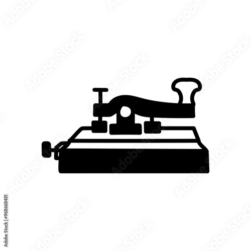 Morse Code Machine Glyph Icon, Vector illustration