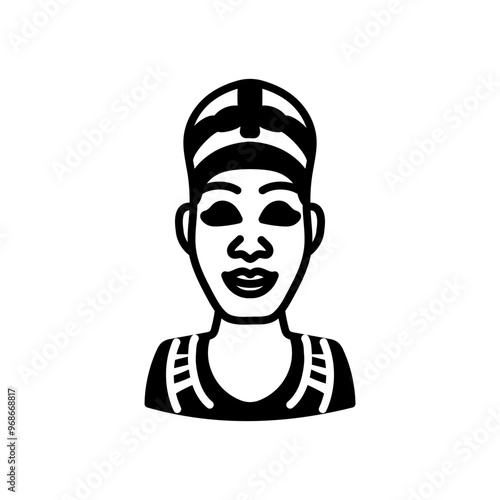 Egyptian Woman Glyph Icon, Vector illustration