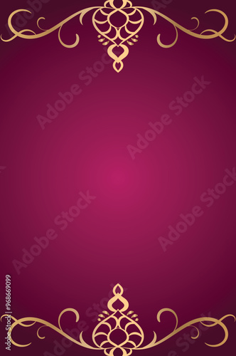 Rich Burgundy Background with Classic Ornamental Design