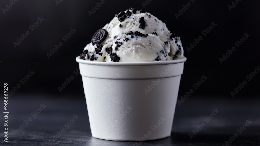 Cookies and cream ice cream in a Cookies and cream ice cream in a