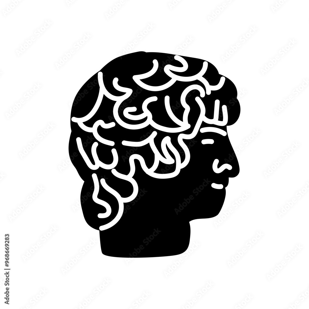 Roman Emperor Hadrian Glyph Icon, Vector illustration Roman Emperor Hadrian Glyph Icon, Vector illustration