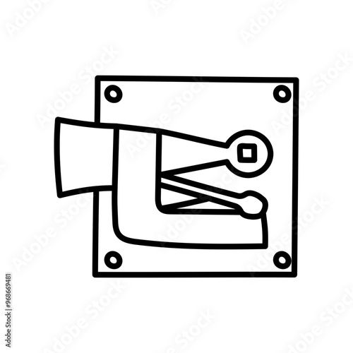 Door Lock Outline Icon, Vector illustration