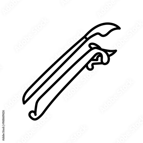 Rudus Sword Outline Icon, Vector illustration