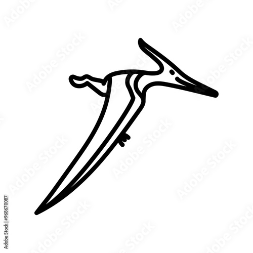 Pteranodon Outline Icon, Vector illustration