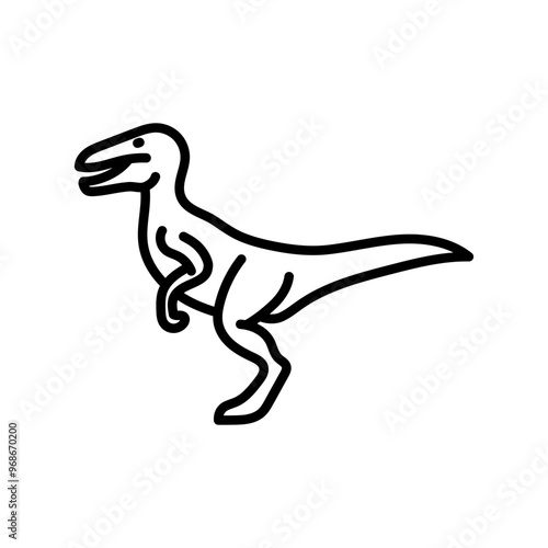 Velociraptor Outline Icon, Vector illustration