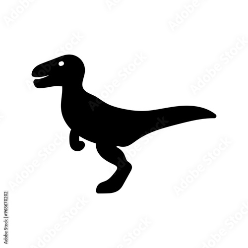 Velociraptor Glyph Icon, Vector illustration