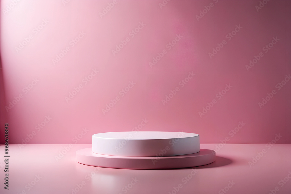 Photo Minimal empty podium for product presentation on pink background Photo Minimal empty podium for product presentation on pink background