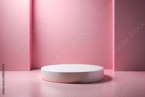 Photo Minimal empty podium for product presentation on pink background