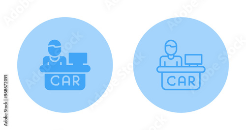 Car Rental Counter Vector Icon