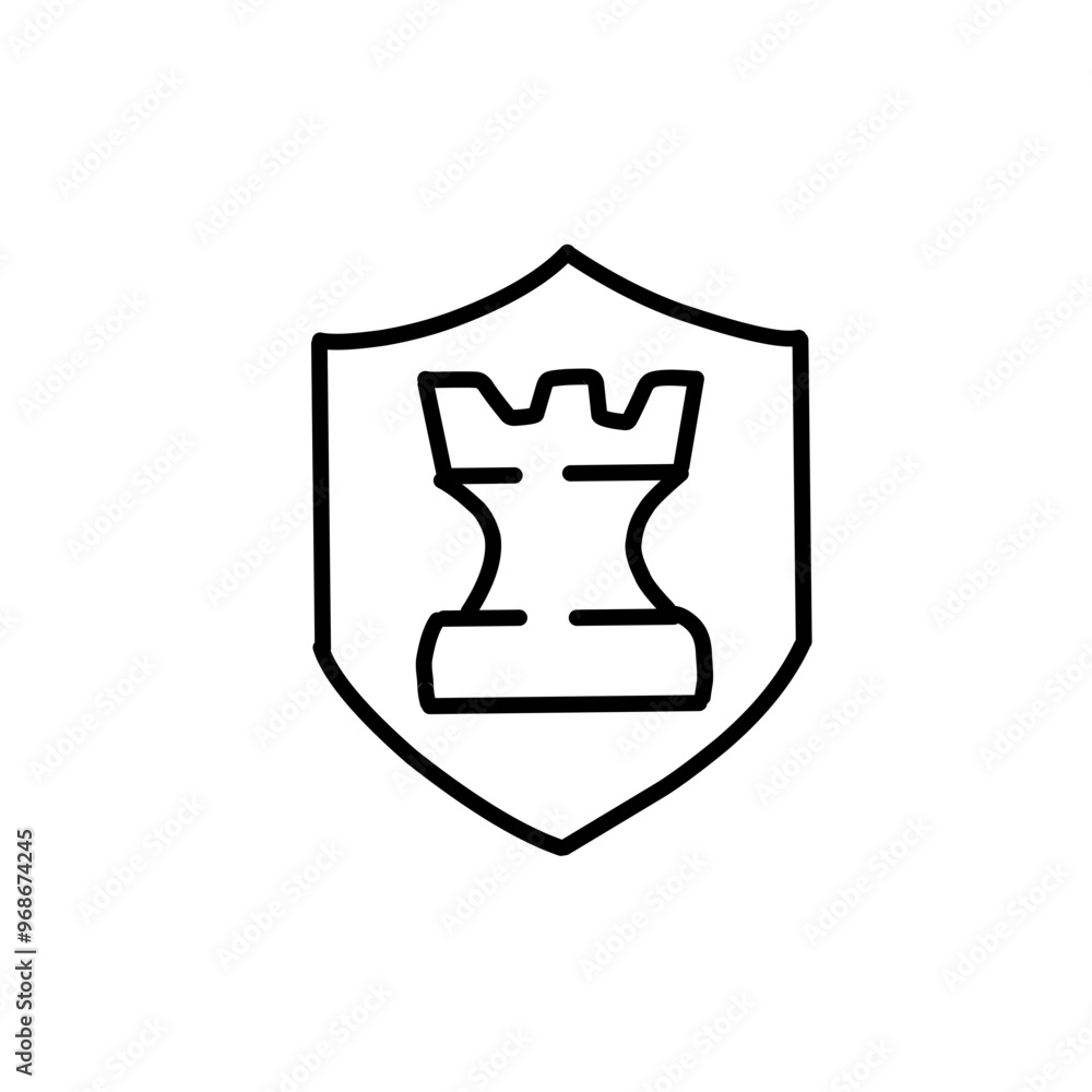 Set of outline chess piece Set of outline chess piece