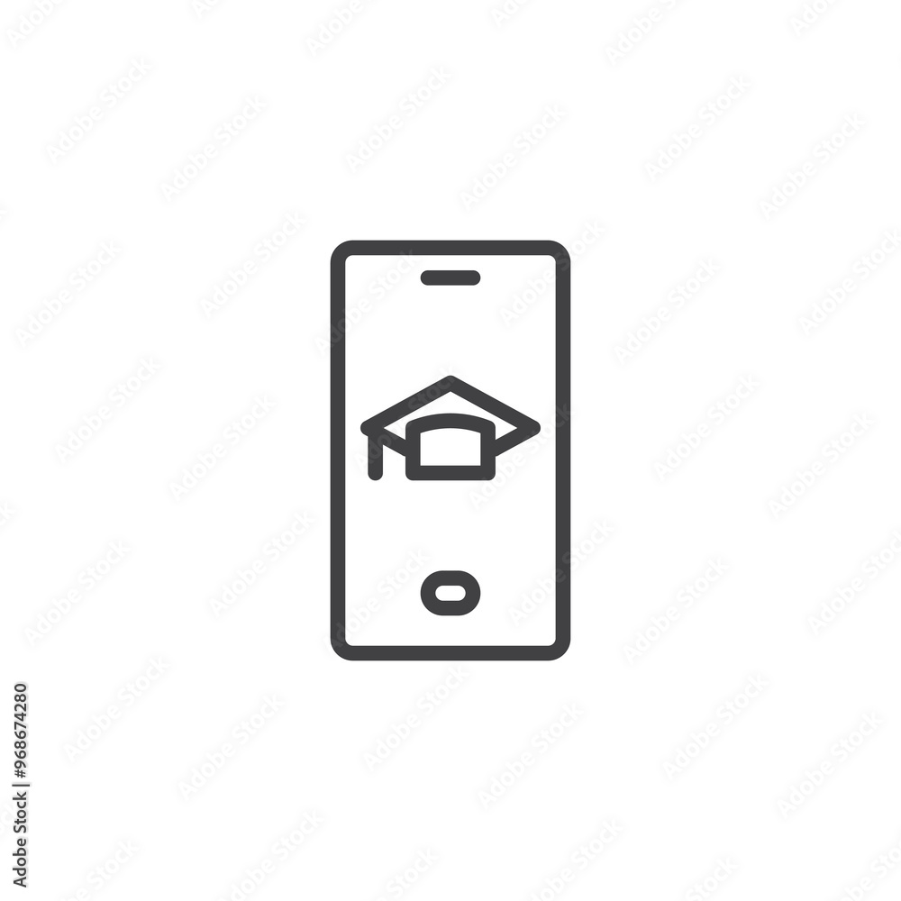Mobile Learning line icon