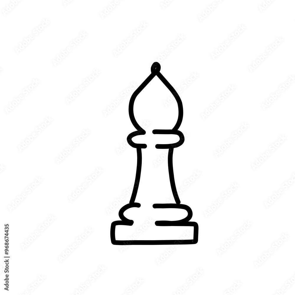 Set of outline chess piece Set of outline chess piece