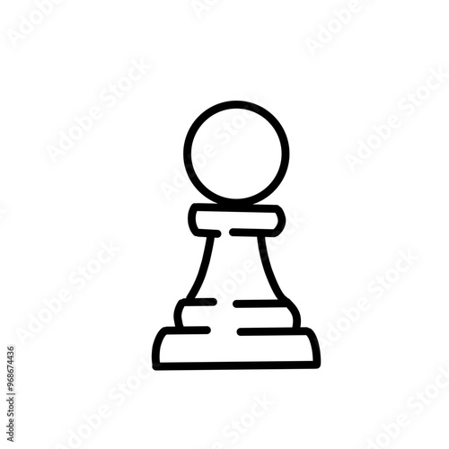 Set of outline chess piece