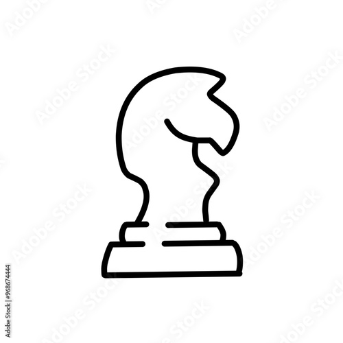 Set of outline chess piece