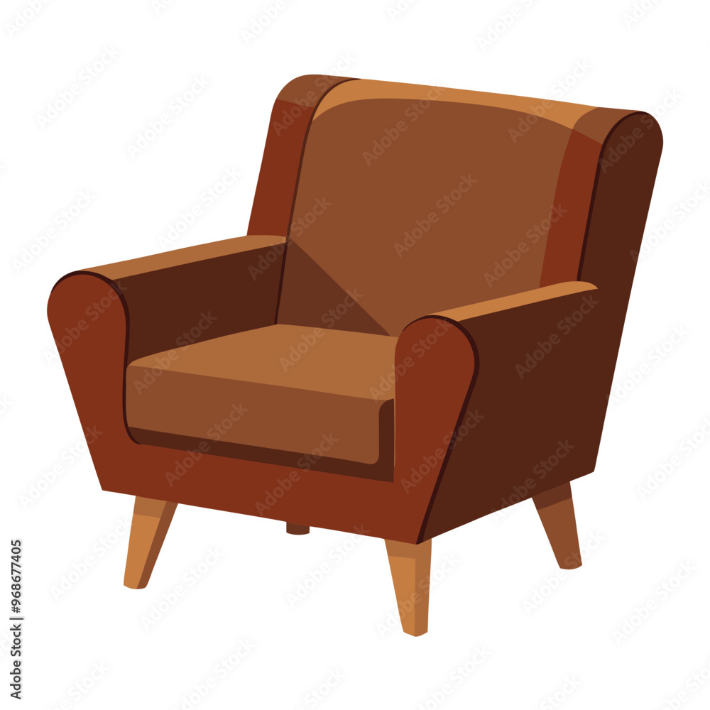 Illustration of brown armchair isolated on white Illustration of brown armchair isolated on white