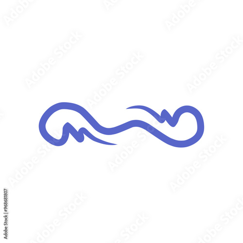 doodle hand drawing wind outline vector